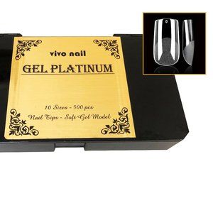 VIVO 500pcs Square MATTE Medium Full Cover Gel Artificial False Fake Nails Tips